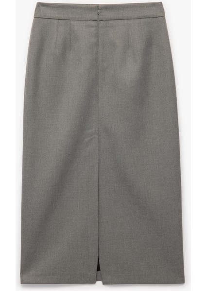 Regular Fit Arkadan Yırtmaç Detaylı Midi Kalem Etek fiyatları