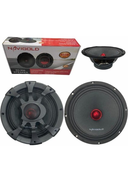 NG806 20 cm 800 Watt 200 Watt Rms Midrange Hoparlör 2 Adet Amfi Uyumludur