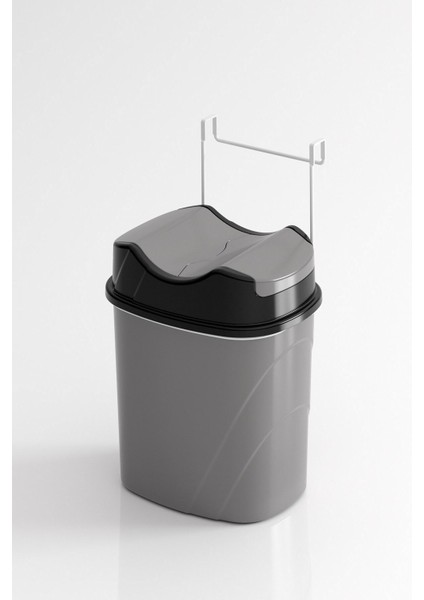 Beyaz ve Gri Renkli Dolap Içi Askılı Yutan Kapaklı Çöp Kovası, Şık ve Kullanışlı Tasarım fiyatları