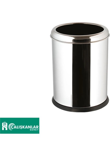 Pratik Krom Çemberli 5l Paslanmaz Çöp Kovası, Ev, Ofis, Banyo, Mutfak, Balkon Kullanımına Uygun