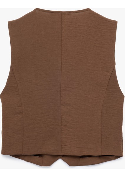 Aerobin Kumaş V Yaka Düğmeli Blazer Yelek fiyatları