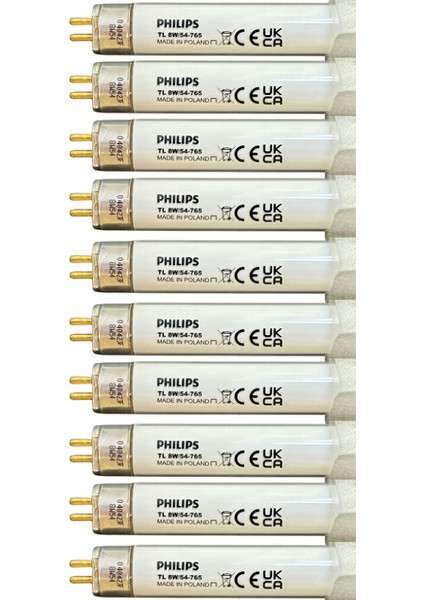 (10 Adet) Philips 8W 765 Beyaz Işık (6500K) G5 duylu T5 Floresan