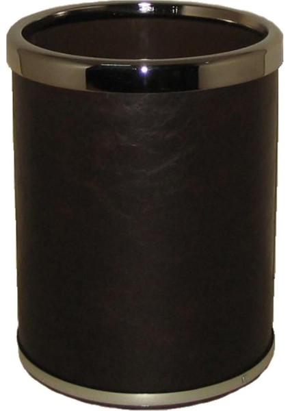 Şık Kahverengi Deri Kaplama Çöp Kovası, Otel Tarzı Tasarım