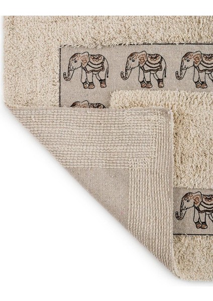 Fil Nakışlı Banyo Paspası 50X60 cm Bej fırsatları