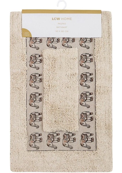 Fil Nakışlı Banyo Paspası 50X60 cm Bej indirimleri