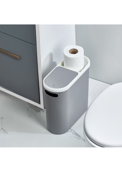 10 Litre Dar Kapaklı Çöp Kovası, Banyo ve Mutfak Için Şık ve Pratik Tasarım