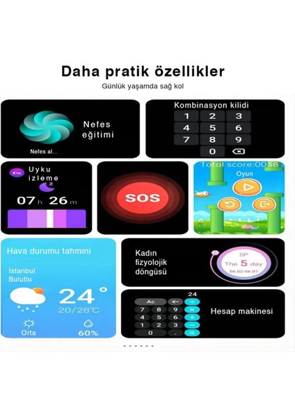 Watch Akıllı Saat - Android ve Ios Uyumlu Tam Dokunmatik indirimleri