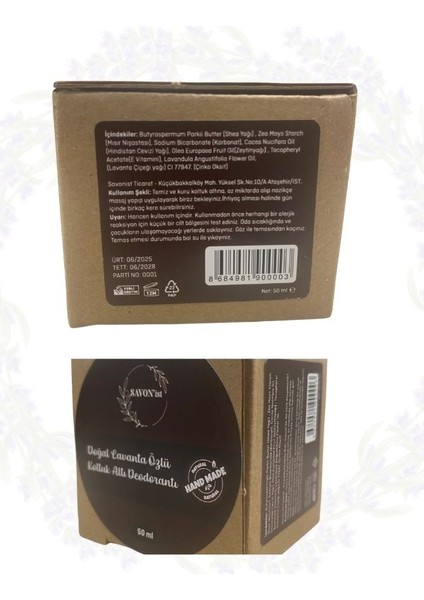 SAVON'ist Doğal Lavanta Özlü Koltuk Altı Deodorant