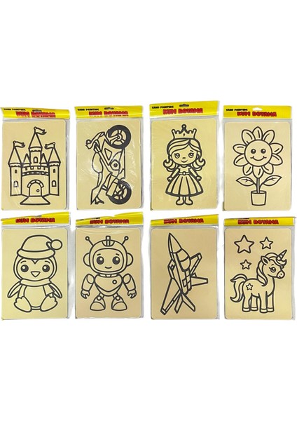 Kum Boyama 24 Adet ( Görseldeki 8 Model x 3 'er Adet ) 16,5X23 cm