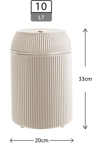 2'li Çizgili Yuvarlak Çöp Kovası 3.5l ve 10L, Banyo Mutfak Click Kapak fırsatları