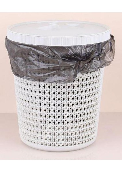12LT Havalı Kapaklı Beyaz Çöp Sepeti, Pratik ve Şık Tasarım