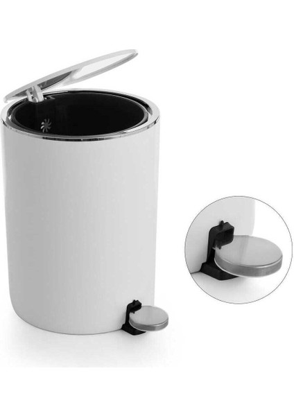 Gri 5l Pedallı Çöp Kovası, Primanova Lenox Tasarımı