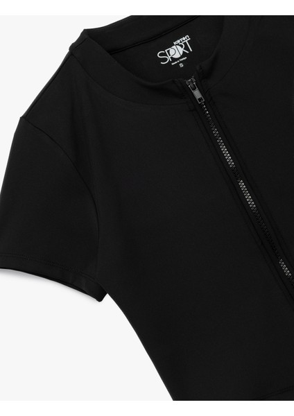 Slim Fit Kısa Kollu Fermuarlı Spor Tişört modelleri