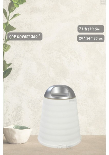 Beyaz 7l Bas-Çek Kapaklı Çöp Kovası, Banyo Için Kullanışlı ve Şık Tasarım fiyatları
