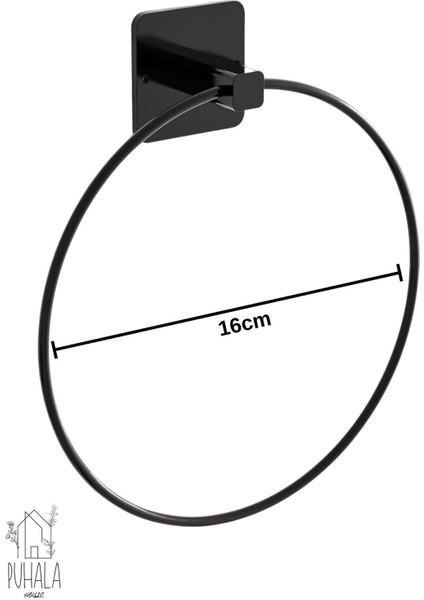 Siyah 4'lü Yapışkanlı Banyo Seti, Uzun ve Yuvarlak Havluluk, Kağıt Tutucu indirimleri