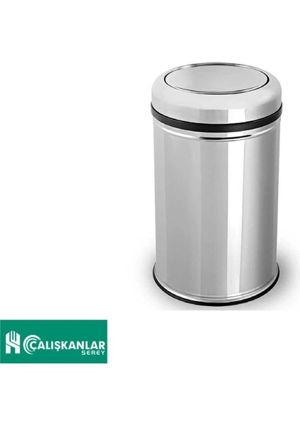 8 Lt Döner Kapaklı Paslanmaz Çöp Kovası, Banyo, Tuvalet, Balkon ve Teras Kullanımına Uygun