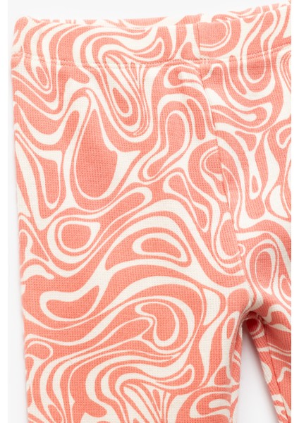 Pamuklu Beli Lastikli Desenli Ispanyol Paça Tayt modelleri