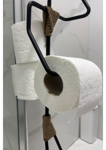 Insan Figürlü Siyah Dekoratif Tuvalet Kağıdı Askısı ve Raflı Banyo Düzeni fırsatları