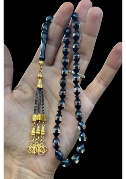 Siyah Sürmeli Toz Kehribar Tesbih, Kehribar Hediyelik Ahşap Kutulu Tespih fırsatları