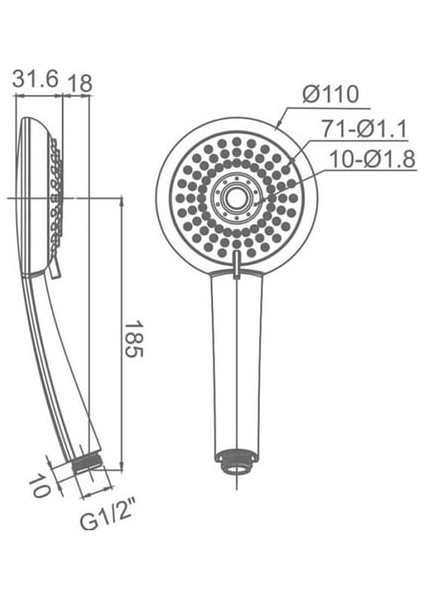 Bocchi Air2 110R 3 Sprey Fonksiyonlu El Duşu Beyaz / Krom 5500-0011 fiyatları