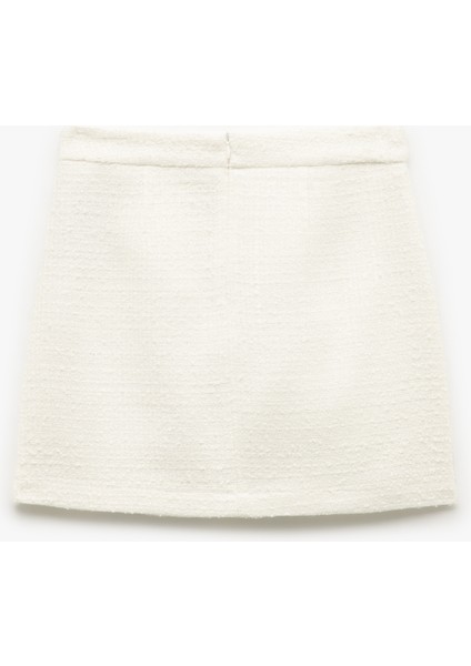 Metal Aksesuarlı A Kesim Yüksek Bel Tüvit Mini Etek fırsatları