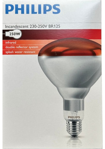 (3 adet) Philips 250W Kızılötesi (Infrared) Isıtıcılı Hayvan Isıtma ve Fizik Tedavi Lambası (Kırmızı Işık) E27 (Kalın Duy) fiyatları