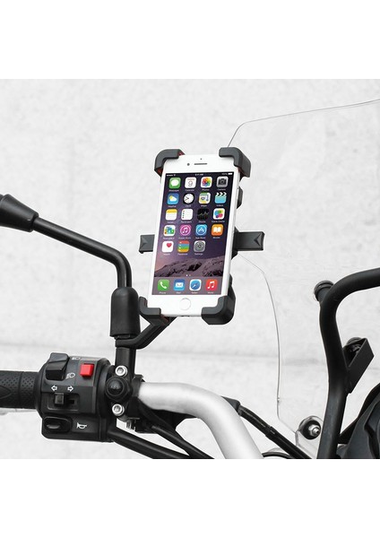 Motorsiklet Atv Otomatik Tuşlu Motosiklet Ayna Telefon Tutucu Tutacağı