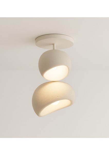 Organik Dokulu Sarkıt Avize - Ikili/ Tepsili 40 ve 50 cm | Modern Beton Tasarım