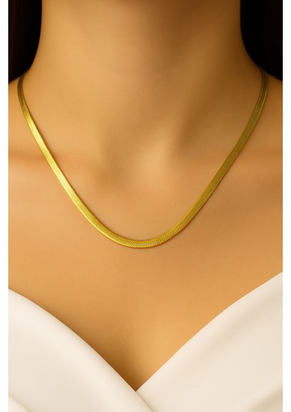 Italyan Ezme Gold Çelik Kolye