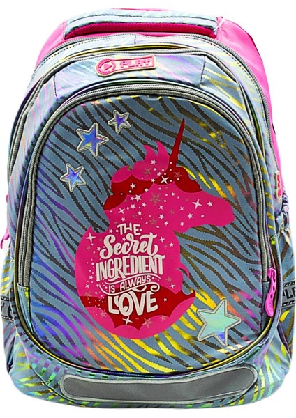 Play Maxx Unicorn 3 Bölmeli Okul Sırt Çantası Gri (161640)