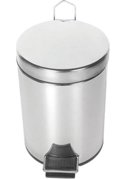 Krom Pedallı Çöp Kovası 12 Lt, Şık ve Dayanıklı, Gri Renk, Pratik Kullanım