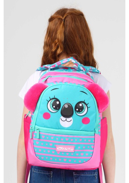 Su Geçirmez Kumaş Kız Çocuk Çok Gözlü Ortopedik Sırt Okul Çantası L5143