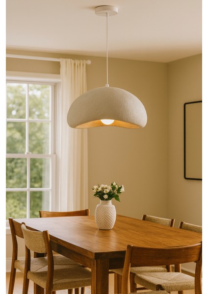 Organik Dokulu Sarkıt Avize - 40 cm | Modern Beton Tasarım