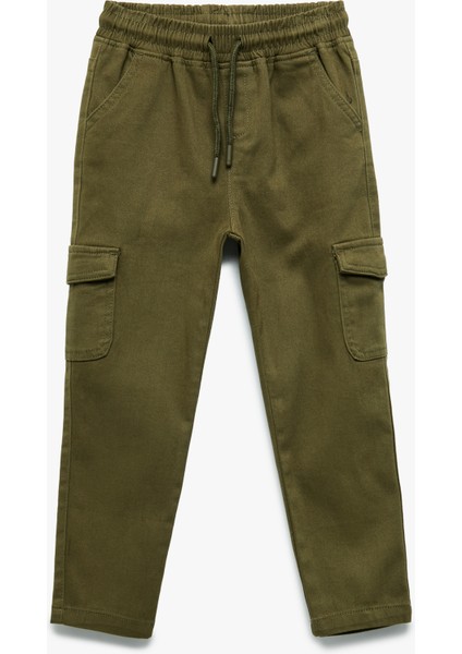 Kargo Cepli Beli Bağlamalı Pamuklu Pantolon
