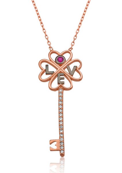 925 Ayar Gümüş Anahtar Kadın Gümüş Kolye (PT2610864) (7474)