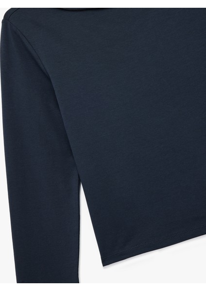 Uzun Kollu Bisiklet Yaka Pamuklu Slim Fit Basic Tişört modelleri