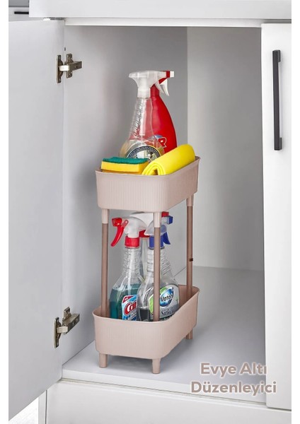 Iki Katlı Çok Amaçlı Evye Altı Düzenleyici Kahverengi 1130