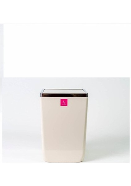 6 Lt Bej Modern Çöp Kovası, Pratik ve Şık Ev Gereçleri
