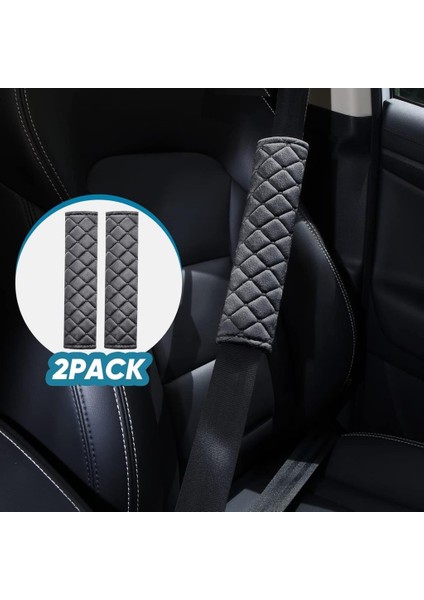 Emniyet Kemeri Nakışlı Koltuk Kemer Pedi 2 Adet Siyah (Yumuşak Kumaş) (Voleur Kumaş) fırsatları