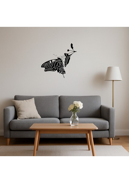 Kelebek Temalı Sanatsal Dekoratif Tablo - 17628-2230 fırsatları