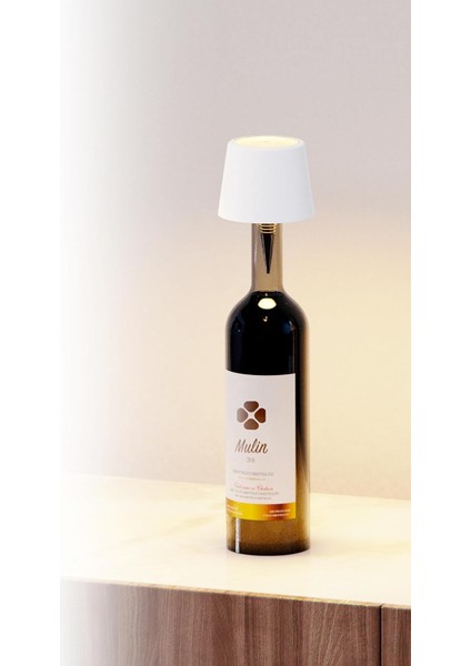 Beyaz Renk Pilli Şişe Lambası – Kablosuz Dokunmatik LED Masa Lambası, USB Şarjlı, IP44 Su Geçirmez, 3 Renk Ayarlı, 4000 Mah modelleri