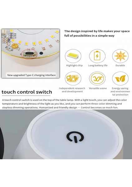 Beyaz Renk Pilli Şişe Lambası – Kablosuz Dokunmatik LED Masa Lambası, USB Şarjlı, IP44 Su Geçirmez, 3 Renk Ayarlı, 4000 Mah fırsatları