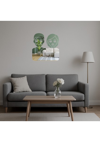 Iç Mekan Dekoratif Aile: Anne Baba ve Oğul Emoji Aynalı Tablosu - 19819-5235 indirimleri