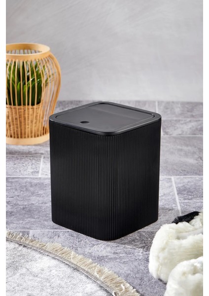 Kare Çöp Kovası, 5 Litre, Siyan, Kahverengi, Dayanıklı ve Şık Tasarım