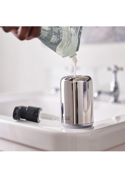 Şık Metalik Sıvı Sabunluk, Dayanıklı ve Modern Tasarım indirimleri
