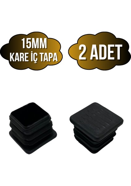 Kare Demir Profil Iç Tapa Geçme Plastik Ayak Geçme Koruma PLASTIĞI(15MM)(SİYAH)