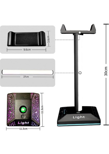 Gaming Rgb Kulaklık Standı 10 Mod 7 Renk Dokunmatik Kontrol Telefon Şarj Özellikli Gamer Ledli