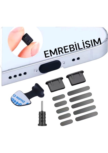 Type-C Cihazlar ile Uyumlu Hoparlör Toz ve Kir Önleyici 5 Takim 10 Adet 3 Adet Typctıpa 1metal Aux Set