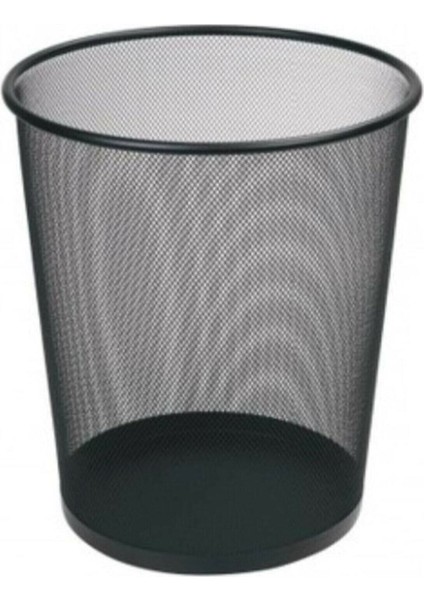 Şık Siyah Metal Fileli Çöp Kovası, Dayanıklı ve Kullanışlı Tasarım