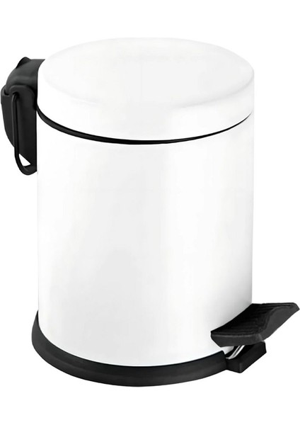 Beyaz Pedallı Çöp Kovası 5 Lt, Şık ve Kullanışlı Tasarım